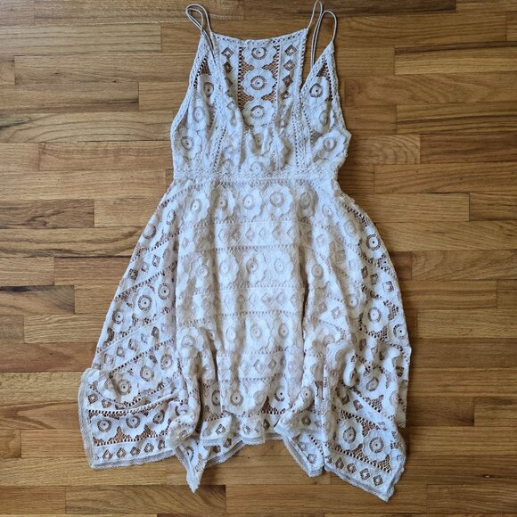 Free People Ivory Lace Midi Dress (Sz 8) - Picture 4 of 8